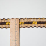 Brown + Yellow Thick Woolly Woven Trim, 1.5" Wide - By the Yard Default Title