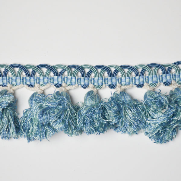 Blue + Light Green Passementerie Tassel Trim - By the Yard Default Title