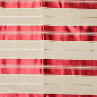 Beige + Red Satin Stripes Midweight Woven Upholstery Fabric, 50" Wide - By the Yard Default Title