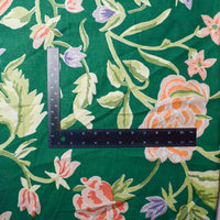 Green Floral Print Canvas Woven Fabric, 48" Wide -  By the Yard Default Title