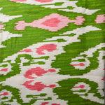 Pink + Green Ikat Print Linen Woven Fabric, 54" Wide -  By the Yard Default Title