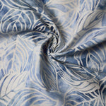 Blue + White Leaf Pattern Batik Quilting Cotton Fabric, 44" Wide - By the Yard Default Title