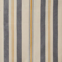 Grey, Tan + Yellow Striped Woven Cotton Fabric - 50" Wide - By The Yard