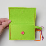 Green + Pink Felt Keychain Wallet Default Title