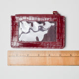 Red Faux Alligator Card Holder Default Title