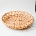 Shallow Oval Woven Basket Tray Default Title