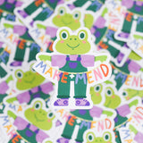 Frog Holding a Banner Sticker