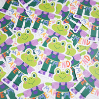 Frog Holding a Banner Sticker