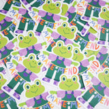 Frog Holding a Banner Sticker