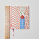 Pink + Gold Chevron Markings Ruled Journal Default Title