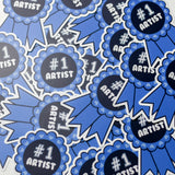 #1 Artist Blue Ribbon Sticker