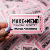 Make + Mend Ticket Sticker